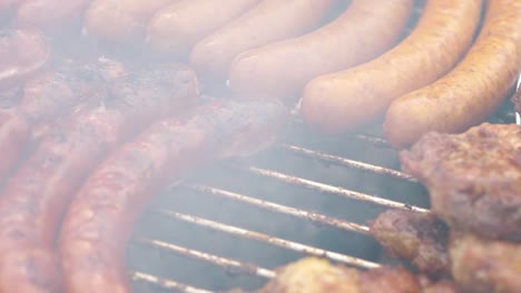 Sausages-on-the-grill-in-4k-slow-motion-60fps