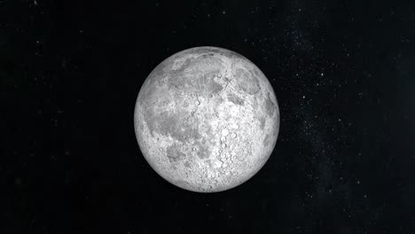 The-moon-is-all-illuminated-by-the-sun.-The-moon-is-motionless-and-slowly-approaching.-View-from-space.-Stars-twinkle.-4K.