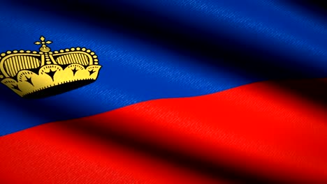 Liechtenstein-Flag-Waving-Textile-Textured-Background.-Seamless-Loop-Animation.-Full-Screen.-Slow-motion.-4K-Video