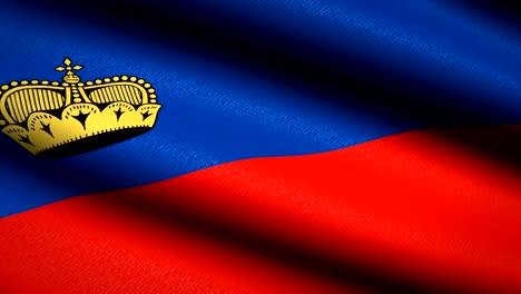 Liechtenstein-bandera-ondeando-textil-textura-de-fondo.-Seamless-Loop-animación.-Pantalla-completa.-Cámara-lenta.-Vídeo-de-4-K