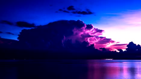 Coming-storm-at-sea-with-thunderstorm,-Samui-island,-Thailand