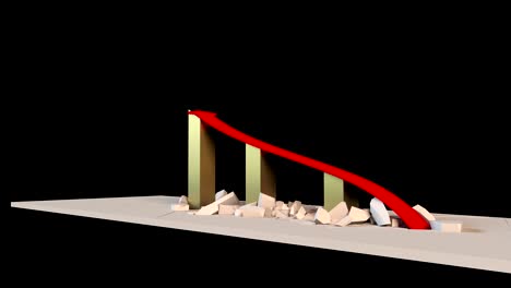 3D-rendering-Business-growth-chart-with-an-arrow-destroys-barriers-rising-up