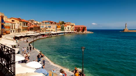 Chania-Timelapse,-Crete,-Greece