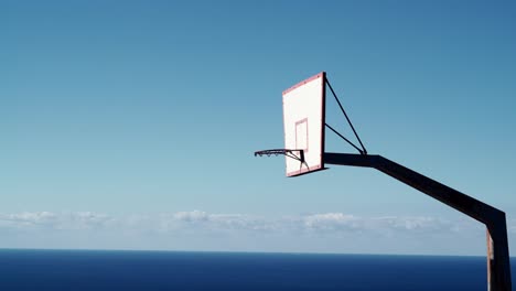 Basketball-basket-on-blue-sky-background