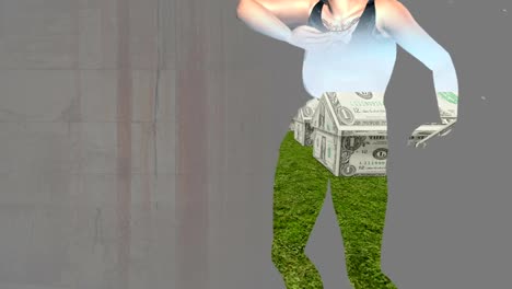 Mixed-media-of-two-3d-animation--from-House-made-of-cash-and-dancing-girl