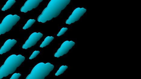 Abstract-transparent-3D-isometric-virtual-cloud-plate-moving-pattern-illustration-blue-color-on-black-background-seamless-looping-animation-4K,-with-copy-space