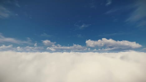 Flug-über-schöne-Wolken-vor-blauem-Himmel,-4K