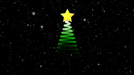 Christmas-tree-animation,-holiday-festive-concept