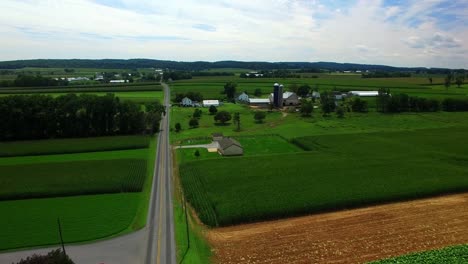 Train-Tracks-by-Amish-FarmLands-as-seen-by-Drone