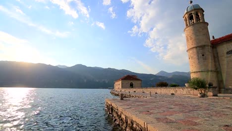 The-island-of-Gospa-od-Skrpjela,-Kotor-Bay,-Montenegro