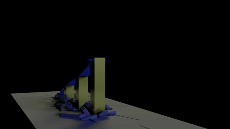 3D-rendering-Business-growth-chart-with-an-arrow-destroys-barriers-rising-up