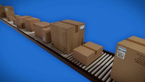 Paperboxes-on-conveyor-belt,-looping-animation