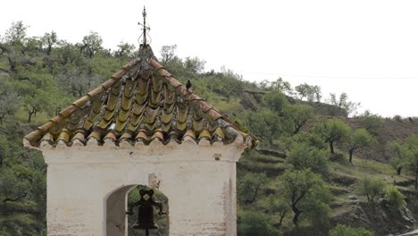 Birds-in-a-antique-bell-tower-in-a-church-built-on-an-Arab-minaret