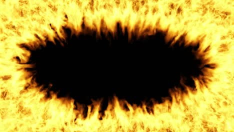 Oval-fire-frame-on-black-background.-Looped-video.