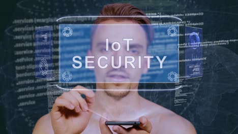 Guy-interacts-HUD-hologram-IoT-SECURITY