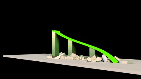 Tabla-de-crecimiento-de-negocio-de-renderizado-3D-con-una-flecha-destruye-las-barreras-que-levanta