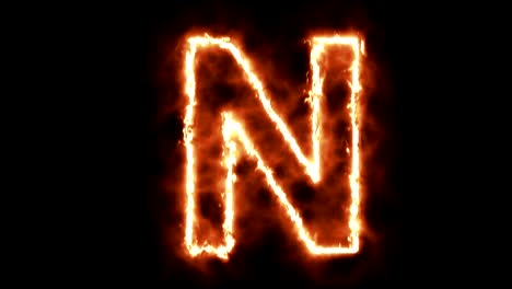 hot-burning-letter-on-black-background