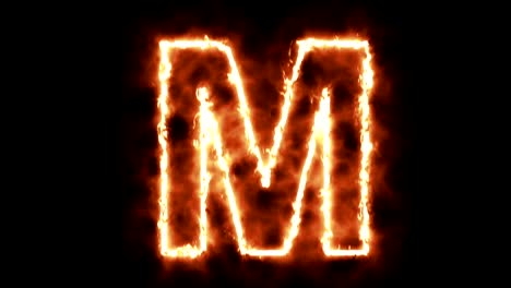 hot-burning-letter-on-black-background