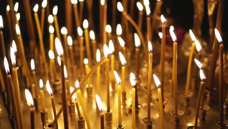 Metal-candle-light-cresset-in-church.