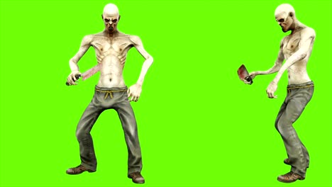 Zombie-attacks---seperated-on-green-screen.-Loopable.-4k.