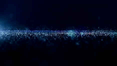 Abstract-blue-color-digital-particles-wave-with-dust-and-light-motion-background