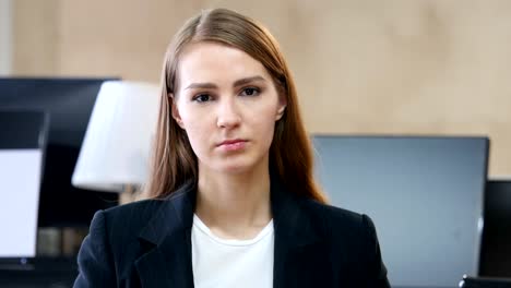 Shaking-Head-to-Reject,-No-by-Woman-in-Office