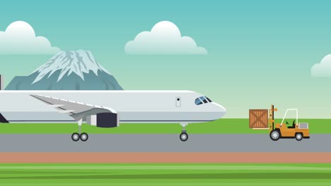 Flugzeug-mit-Ware-HD-Animation-laden