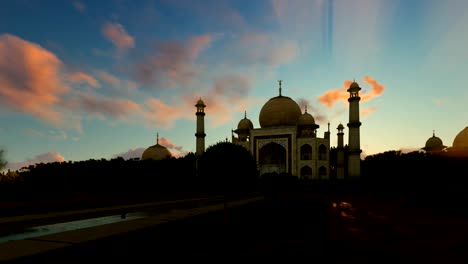 Taj-Mahal-gegen-Timelapse-Sonnenaufgang,-vergrößern