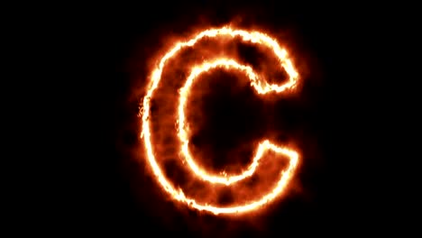 hot-burning-letter-on-black-background