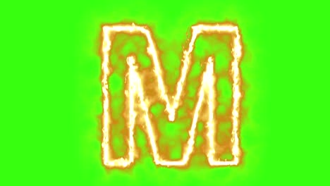 hot-burning-letter-on-green-screen