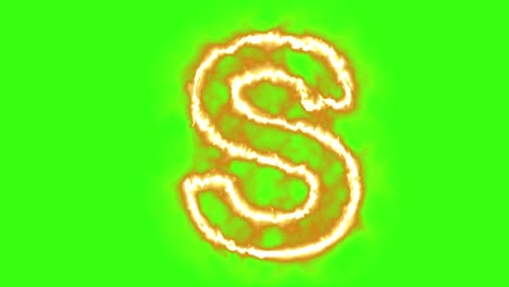 hot-burning-letter-on-green-screen