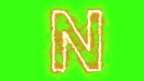 hot-burning-letter-on-green-screen