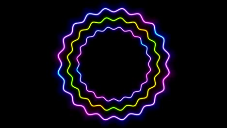 Bunt-leuchtende-Neon-wellig-Kreise-Videoanimation