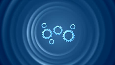 Blue-gears-mechanism-and-smooth-circles-video-animation