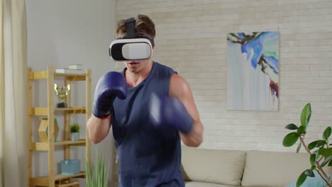 Boxer-Working-Out-in-VR-Goggles