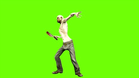 Zombie-Attacken---getrennt-auf-green-Screen.-Endlos-wiederholbar.-4k.