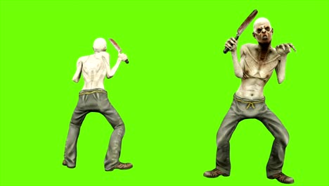 Zombie-attacks---seperated-on-green-screen.-Loopable.-4k.