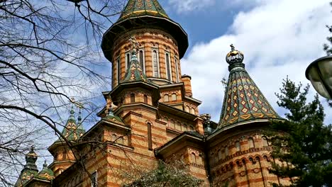 Blick-auf-die-orthodoxe-Kathedrale-in-Timisoara,-Rumänien