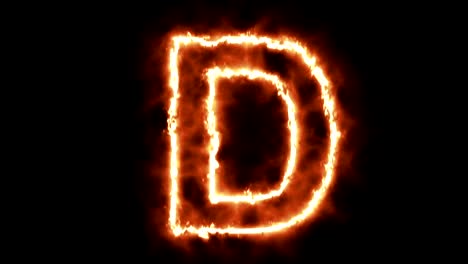 hot-burning-letter-on-black-background