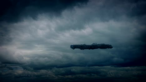 Large-Spaceship-In-Storm-Clouds