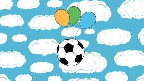 Soccerball-flies-on-the-sky