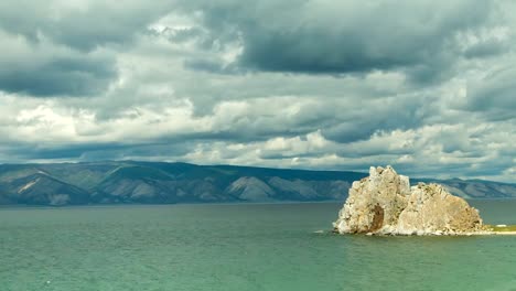 Fast-moving-clouds-over-the-lake-Baikal.-Time-lapse