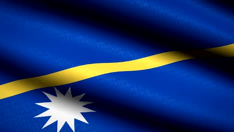 Nauru-Flag-Waving-Textile-Textured-Background.-Seamless-Loop-Animation.-Full-Screen.-Slow-motion.-4K-Video