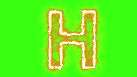 hot-burning-letter-on-green-screen