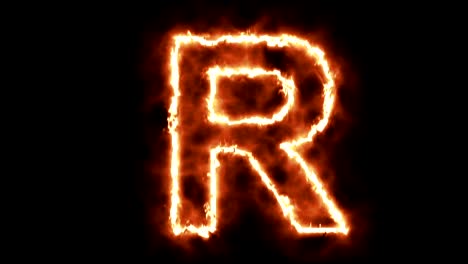 hot-burning-letter-on-black-background