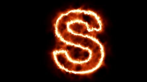 hot-burning-letter-on-black-background