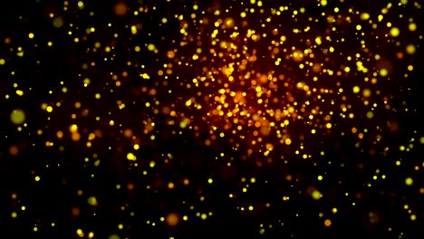 Many-gold-glittering-particles-in-space,-computer-generated-abstract-christmas-background,-3D-render