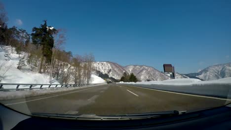 Front-Car-view-on-the-way-in-japan