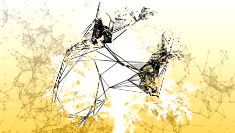 Mixed-media-of-two-3d-animation--from-tree-and-geometric-polygonal-structure