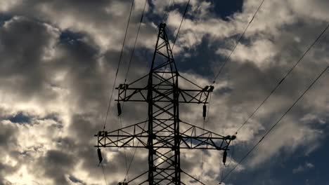 Hyper-lapse-video-of-fast-moving-clouds-and-the-power-line-column